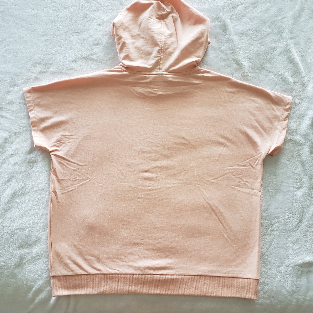 MICHAEL KORS Short Sleeve Dusty Coral Logo Hooded Sweatshirt--NWT--L - Picture 11 of 16